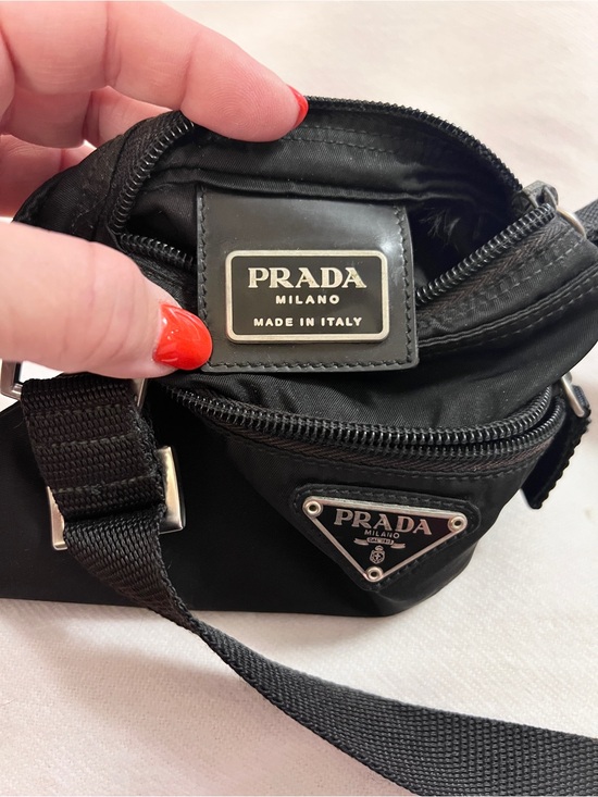 Prada Handbags - PRADA⭐️Authentic Black Nylon Belt/Crossbody Pouch with Silver hardware!